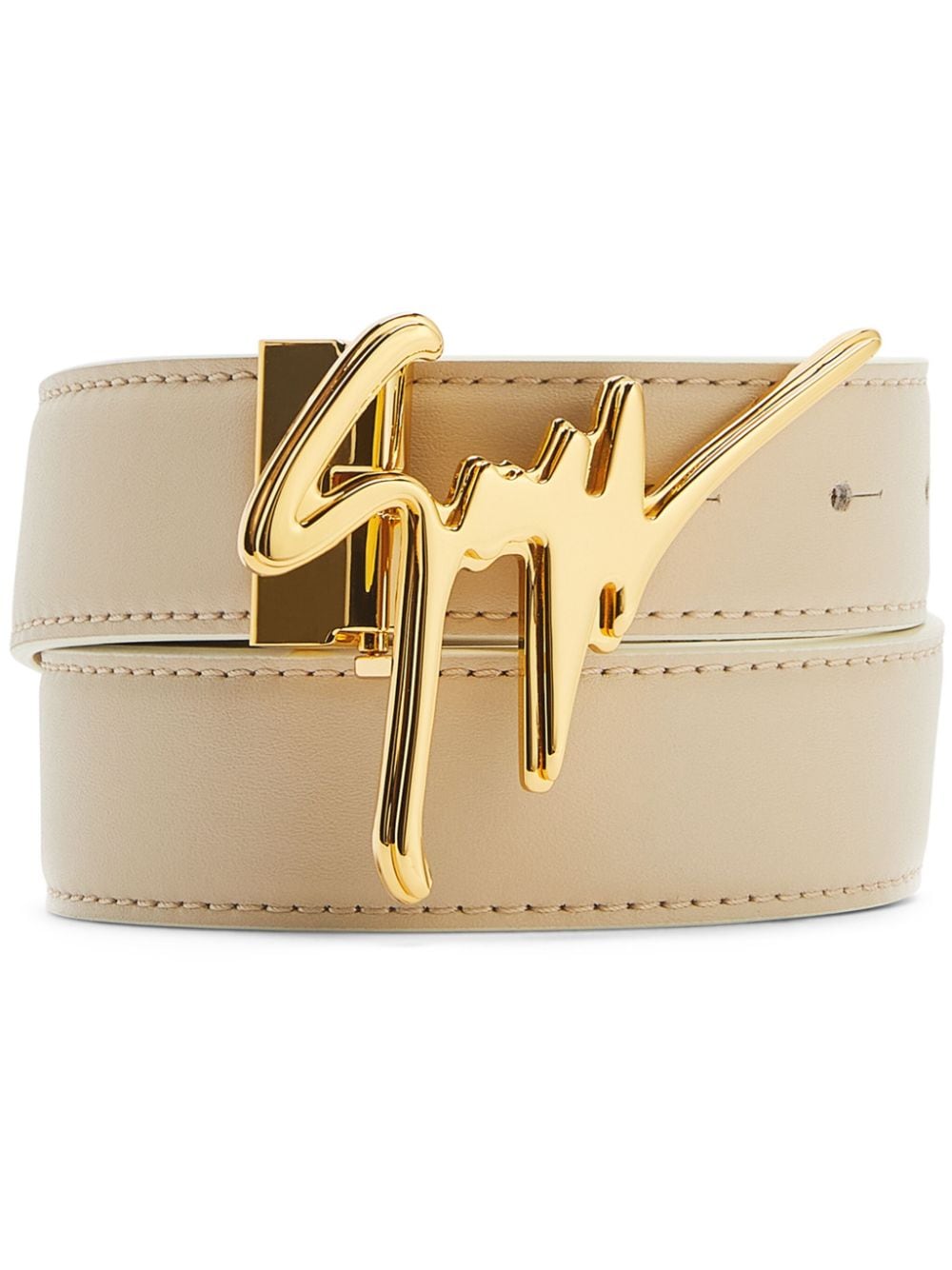 Giuseppe Zanotti logo-buckle leather belt - Neutrals von Giuseppe Zanotti