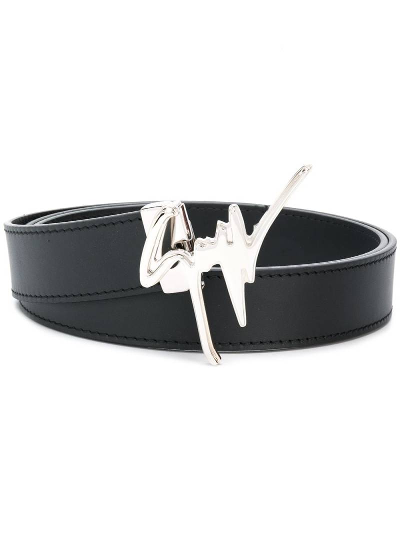 Giuseppe Zanotti logo embellished belt - Black von Giuseppe Zanotti