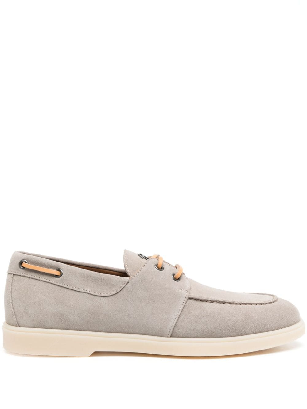 Giuseppe Zanotti logo-plaque suede shoes - Grey von Giuseppe Zanotti