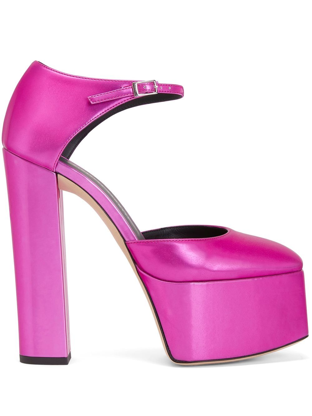 Giuseppe Zanotti metallic-effect block-heel pumps - Pink von Giuseppe Zanotti