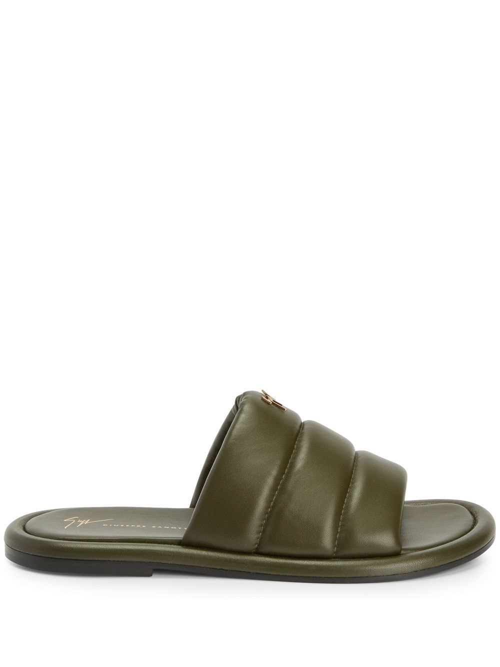 Giuseppe Zanotti padded-leather sliders - Green von Giuseppe Zanotti