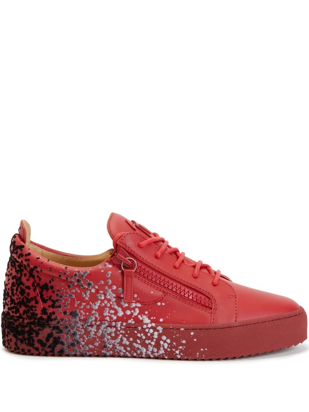 Giuseppe Zanotti paint-splatter low-top sneakers - Red von Giuseppe Zanotti