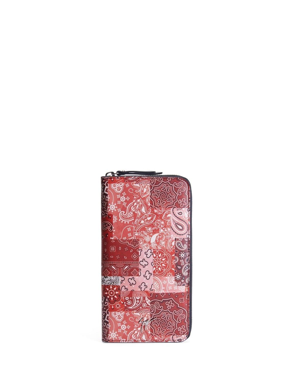 Giuseppe Zanotti paisley-print leather wallet - Red von Giuseppe Zanotti