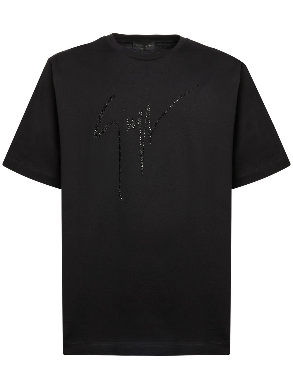 Giuseppe Zanotti rhinestone-embellished logo T-shirt - Black von Giuseppe Zanotti