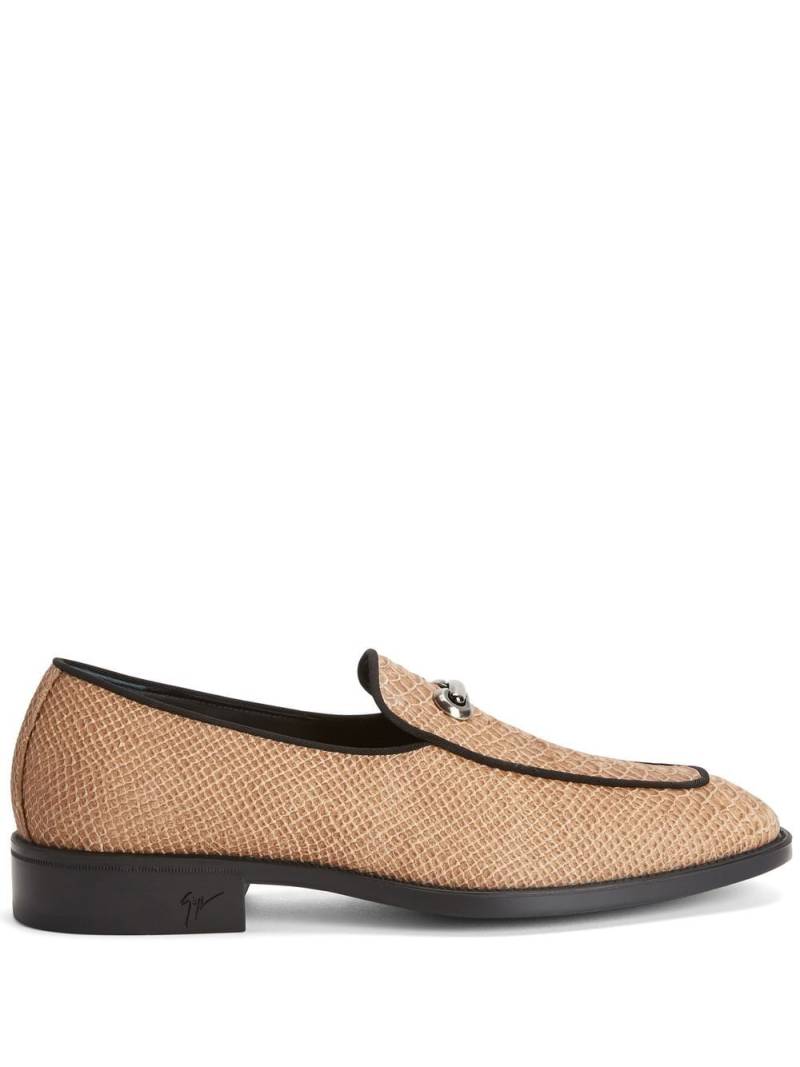 Giuseppe Zanotti snakeskin leather loafers - Brown von Giuseppe Zanotti