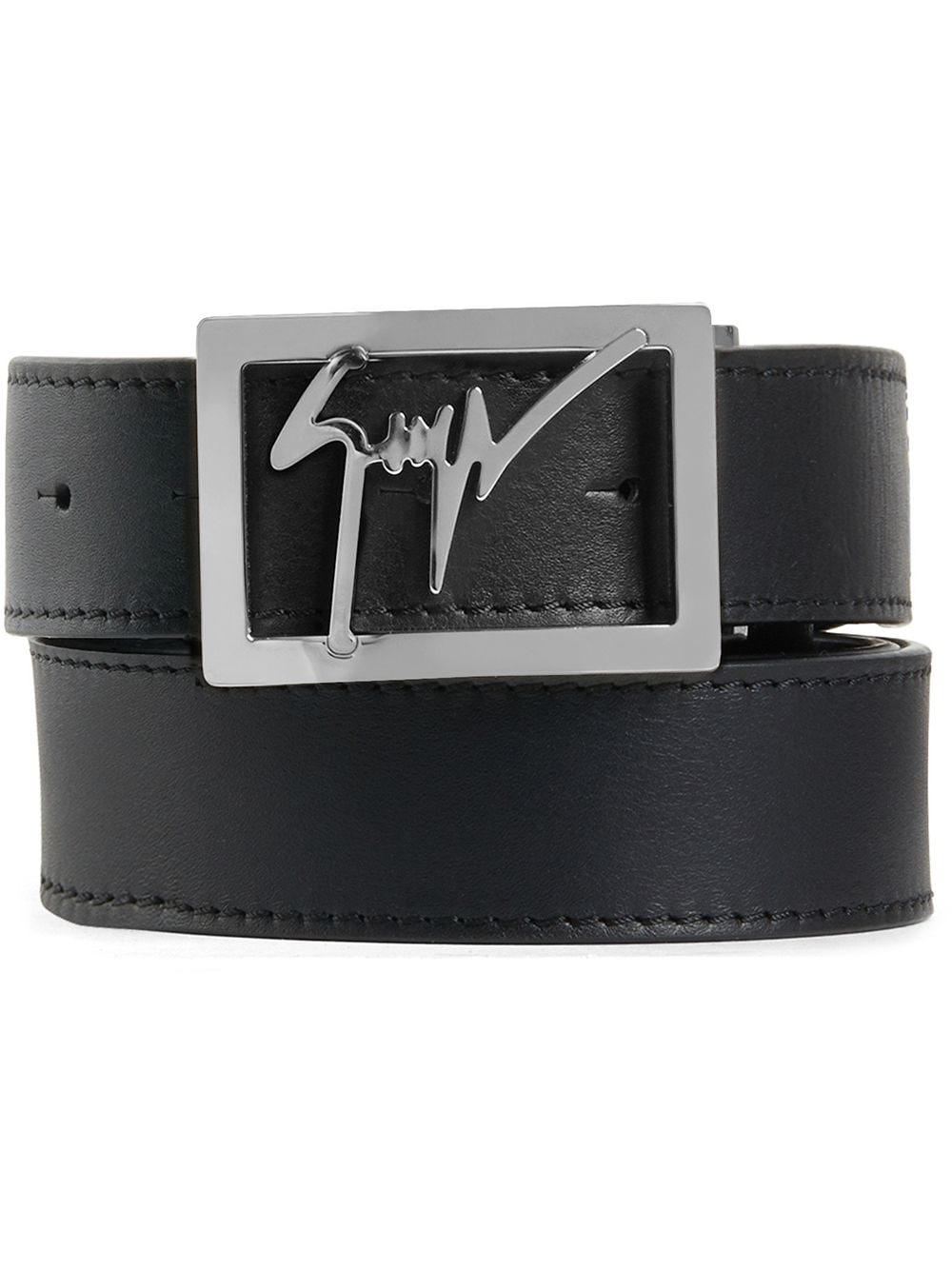 Giuseppe Zanotti square logo buckle belt - Black von Giuseppe Zanotti