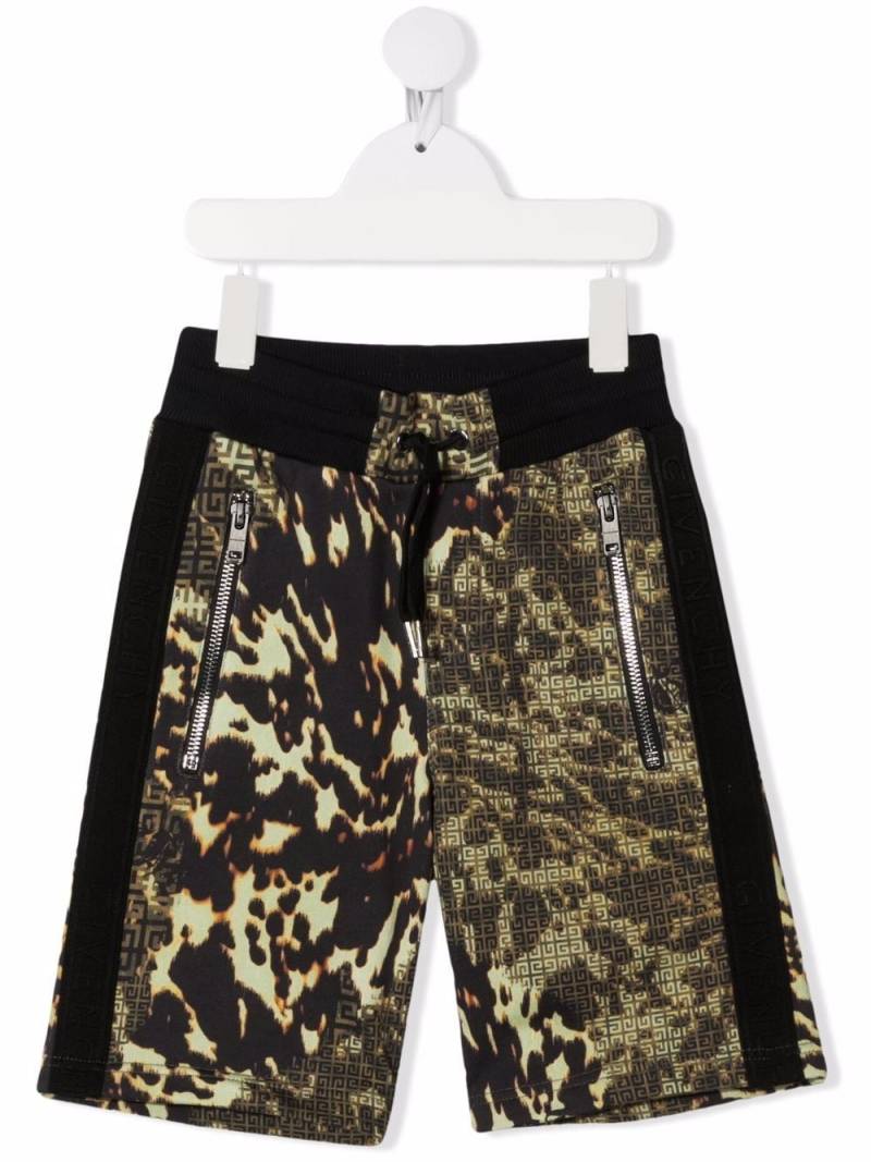 Givenchy Kids 4G-logo camouflage shorts - Green von Givenchy Kids