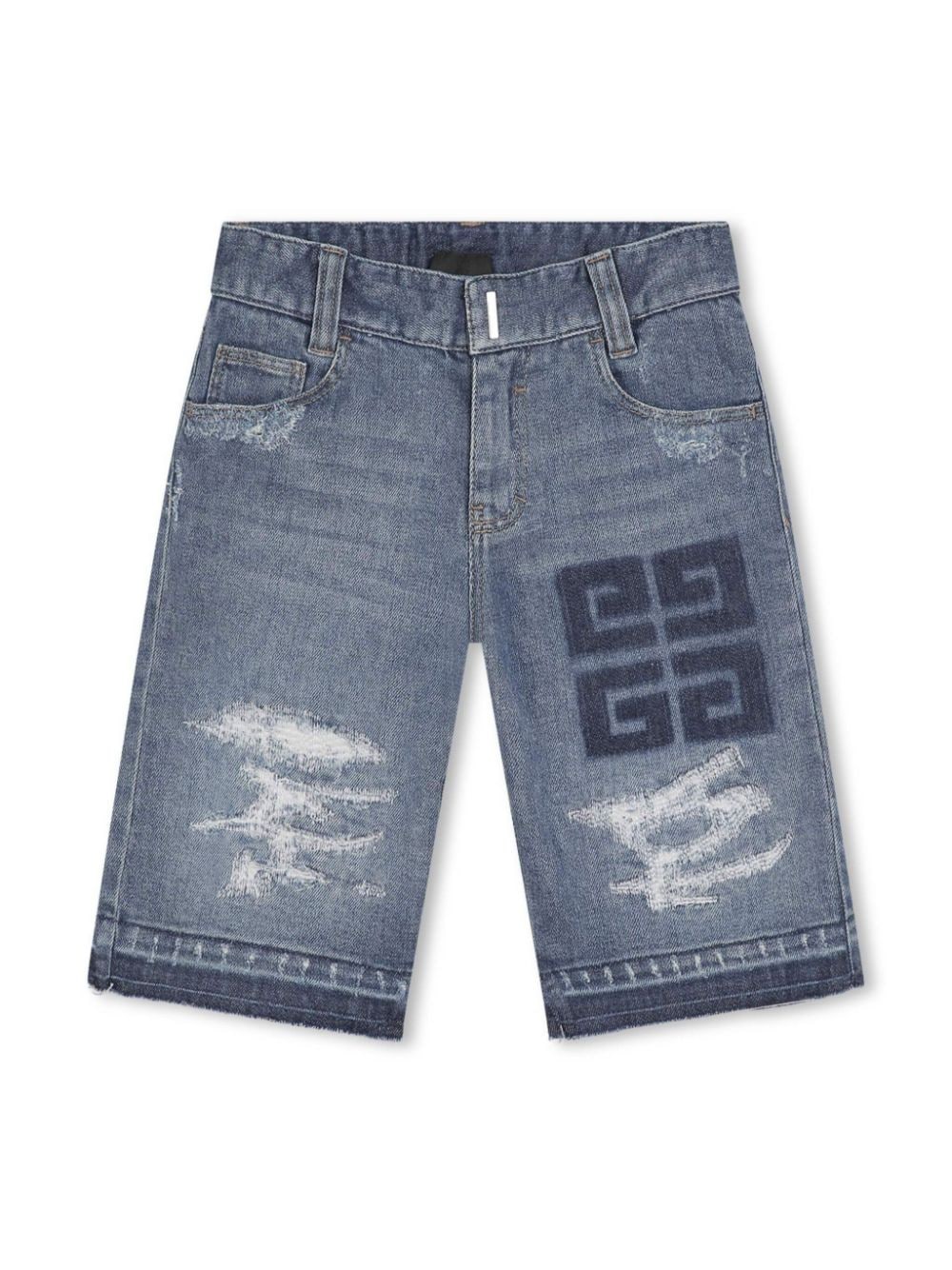 Givenchy Kids 4G-motif denim shorts - Blue von Givenchy Kids
