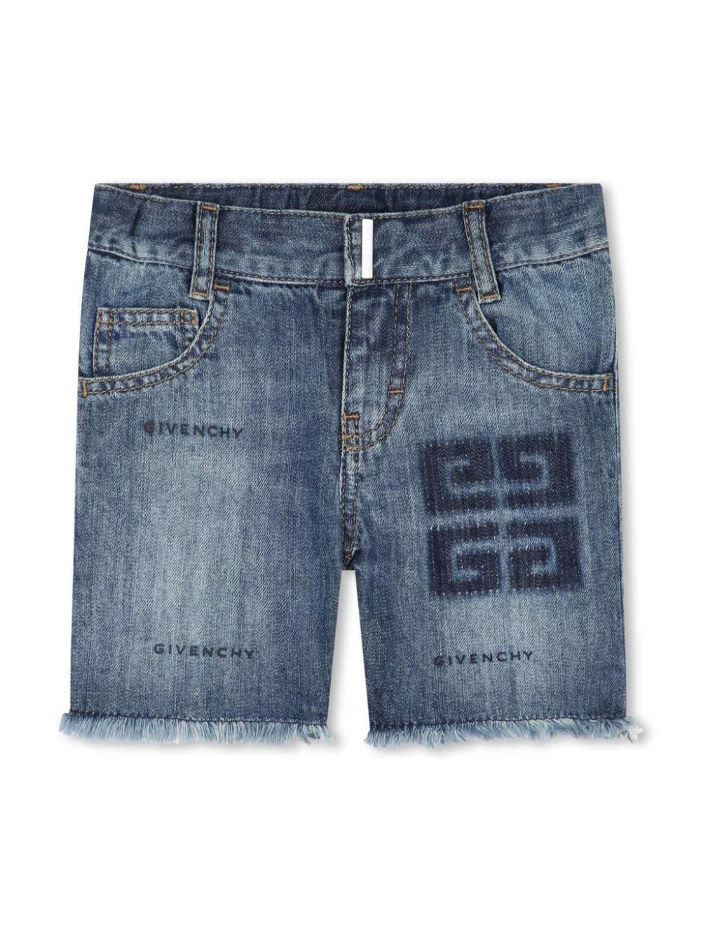 Givenchy Kids 4G-motif denim shorts - Blue von Givenchy Kids