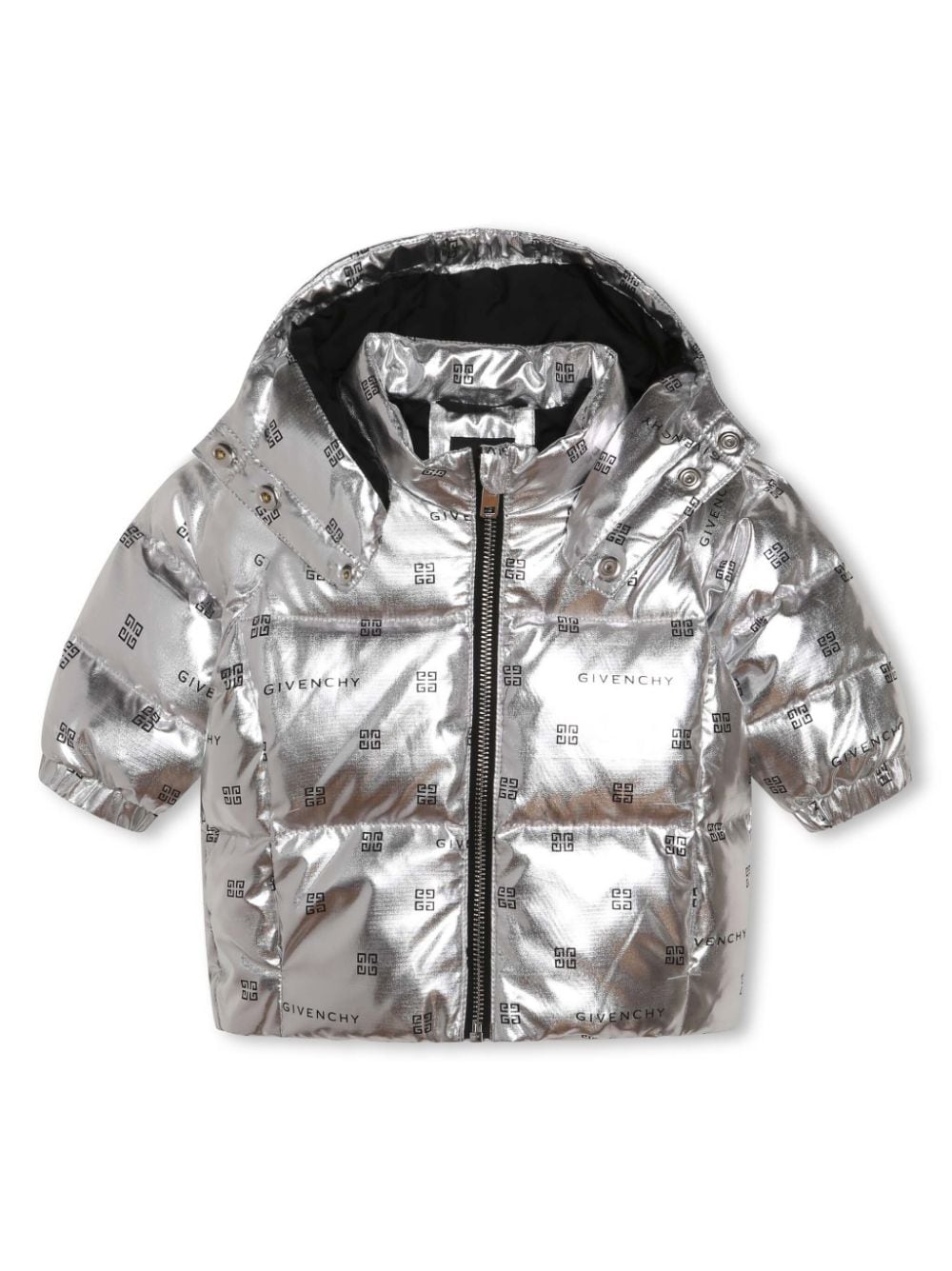 Givenchy Kids 4G-motif padded coat - Silver von Givenchy Kids