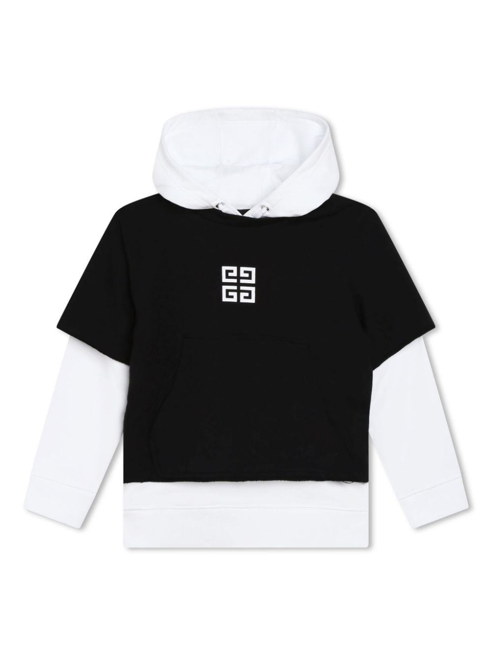 Givenchy Kids 4G motif-print layered hoodie - Black von Givenchy Kids