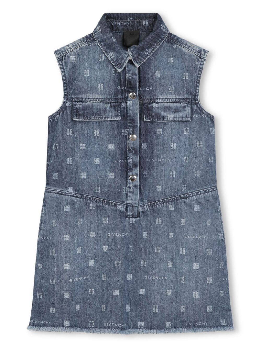 Givenchy Kids 4G-pattern denim dress - Blue von Givenchy Kids