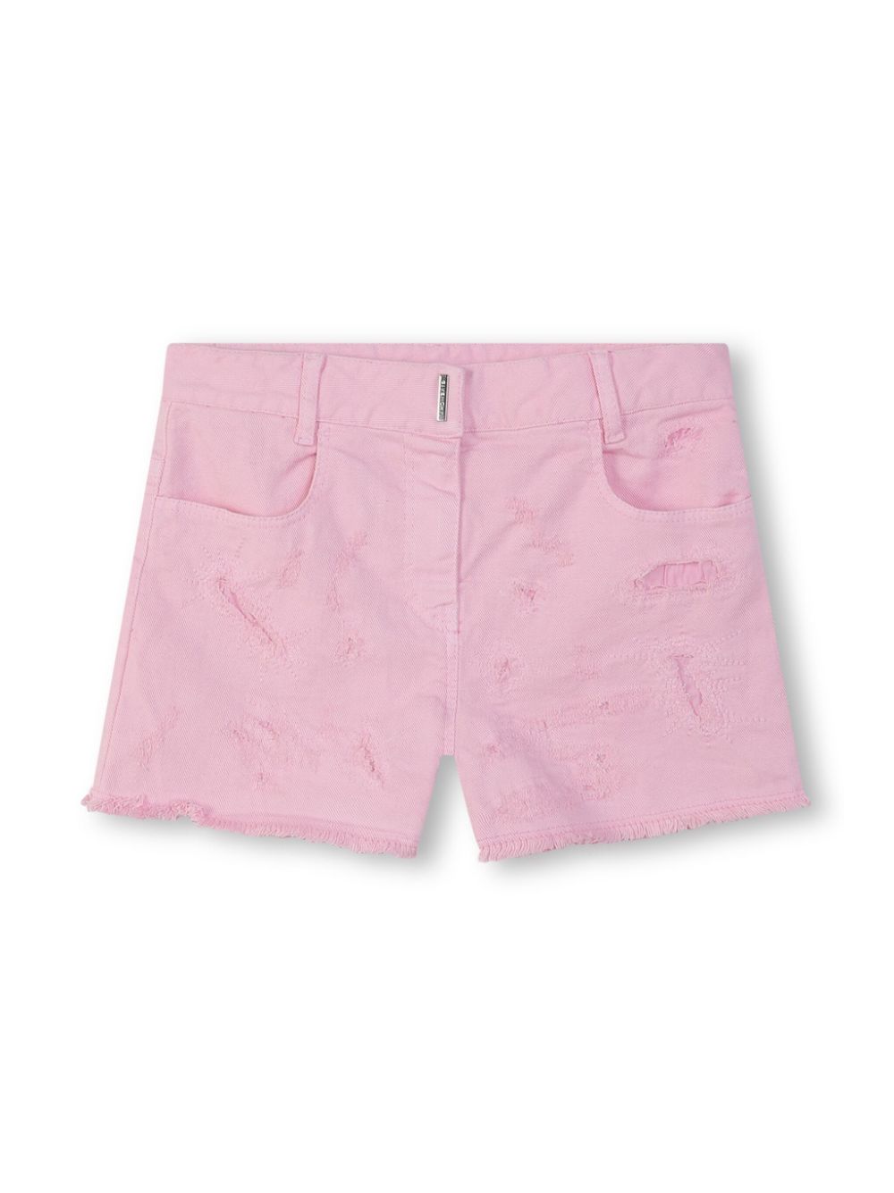 Givenchy Kids 4G-plaque distressed-effect shorts - Pink von Givenchy Kids