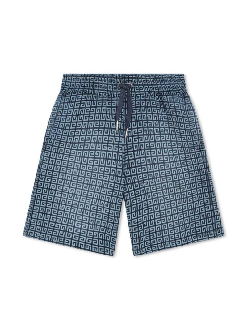 Givenchy Kids 4G-print denim shorts - Blue von Givenchy Kids