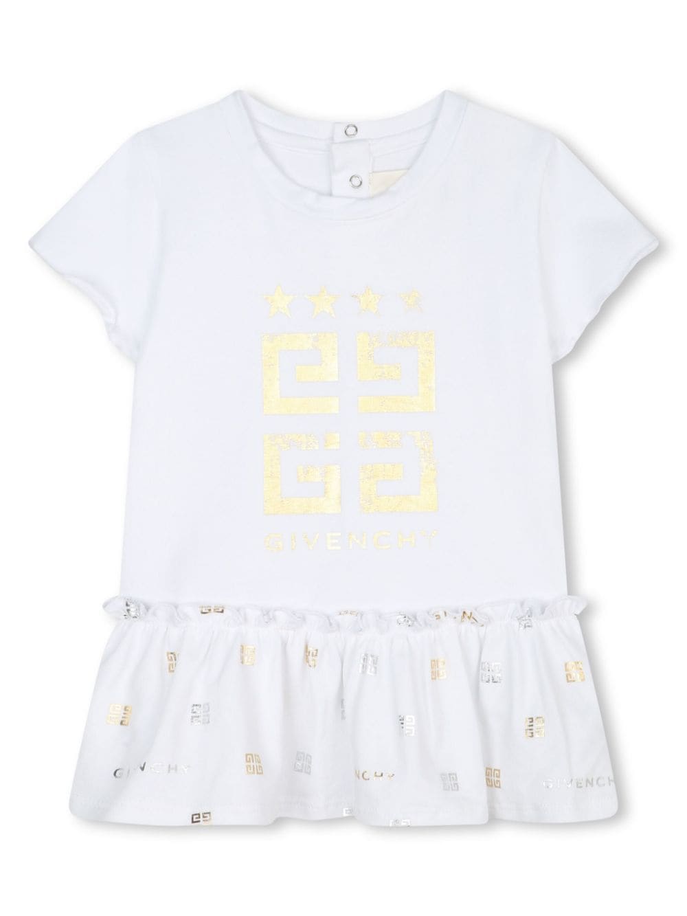 Givenchy Kids 4G-print ruffled T-shirt dress - White von Givenchy Kids