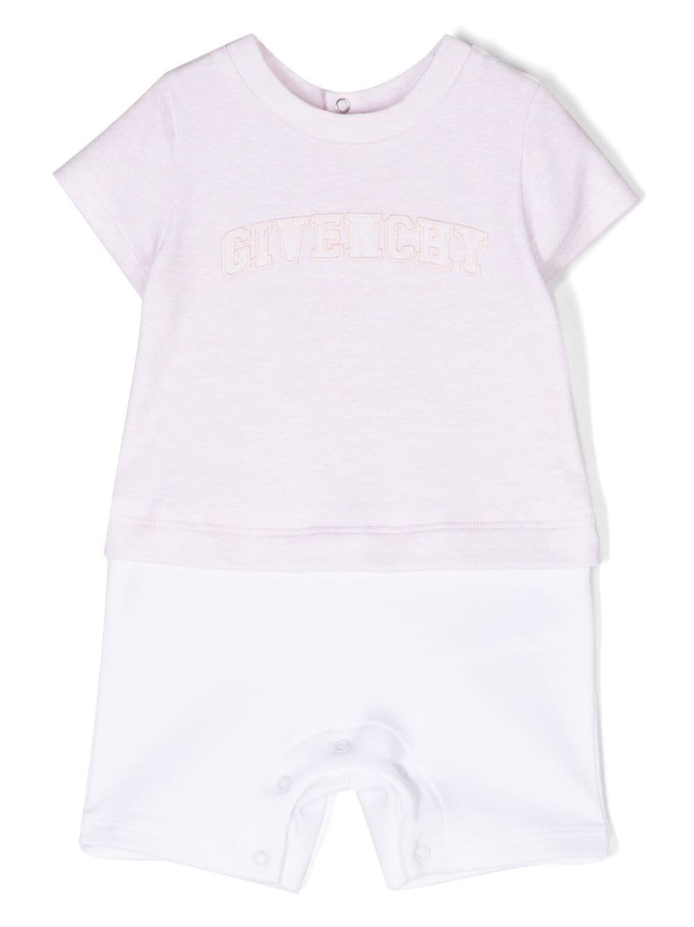 Givenchy Kids appliqué-logo short-sleeve shortie - Pink von Givenchy Kids