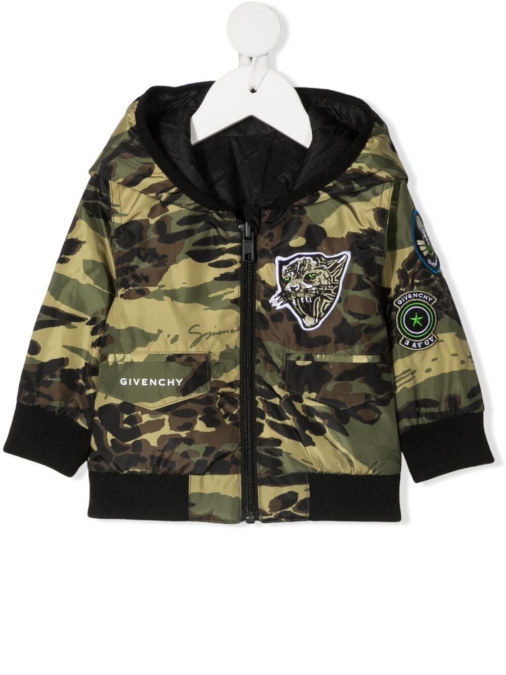 Givenchy Kids camouflage-print hooded jacket - Green von Givenchy Kids