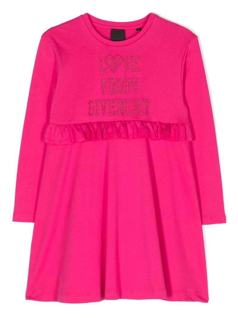 Givenchy Kids embellished-logo jersey dress - Pink von Givenchy Kids