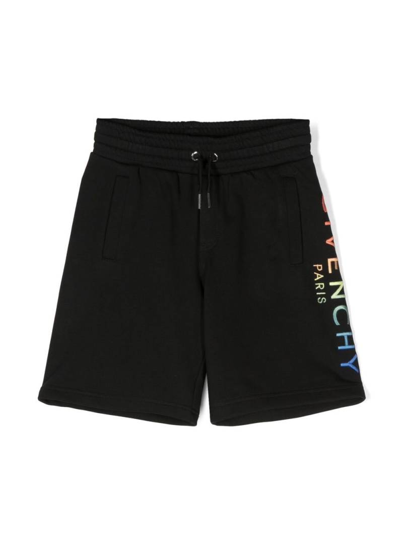 Givenchy Kids gradient-effect logo-embroidered shorts - Black von Givenchy Kids