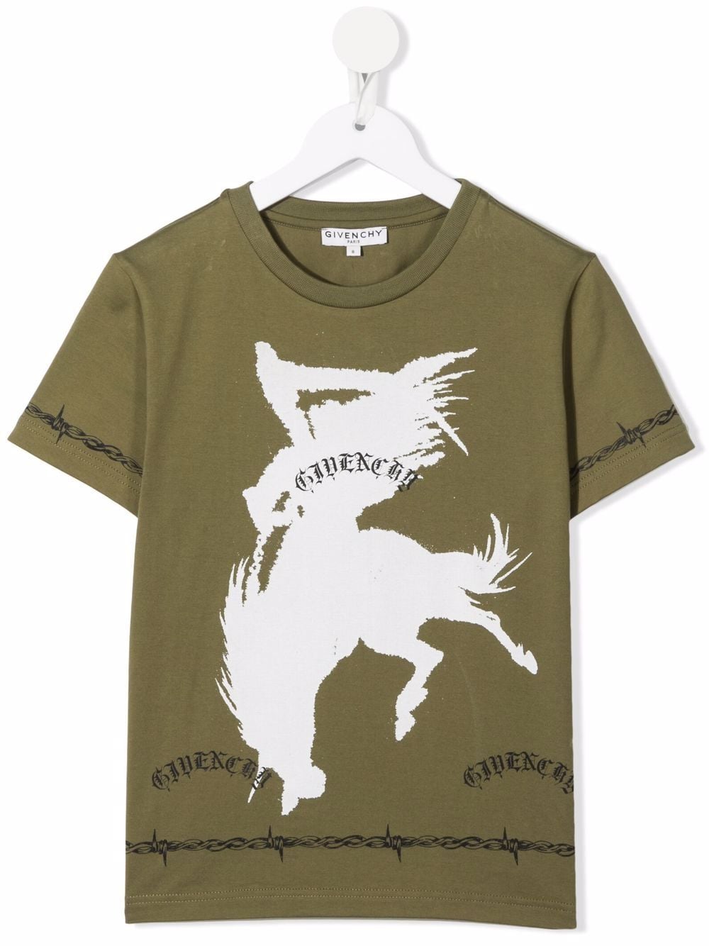 Givenchy Kids graphic-print cotton T-Shirt - Green von Givenchy Kids