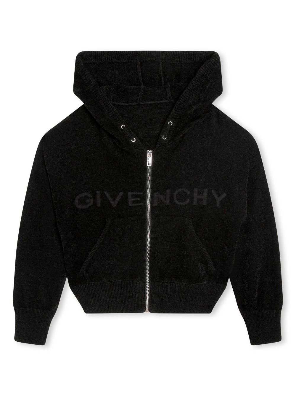 Givenchy Kids intarsia-knit zip-up hoodie - Black von Givenchy Kids