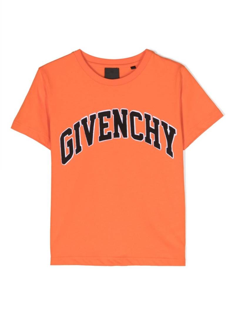 Givenchy Kids logo-appliqué organic-cotton T-shirt - Orange von Givenchy Kids