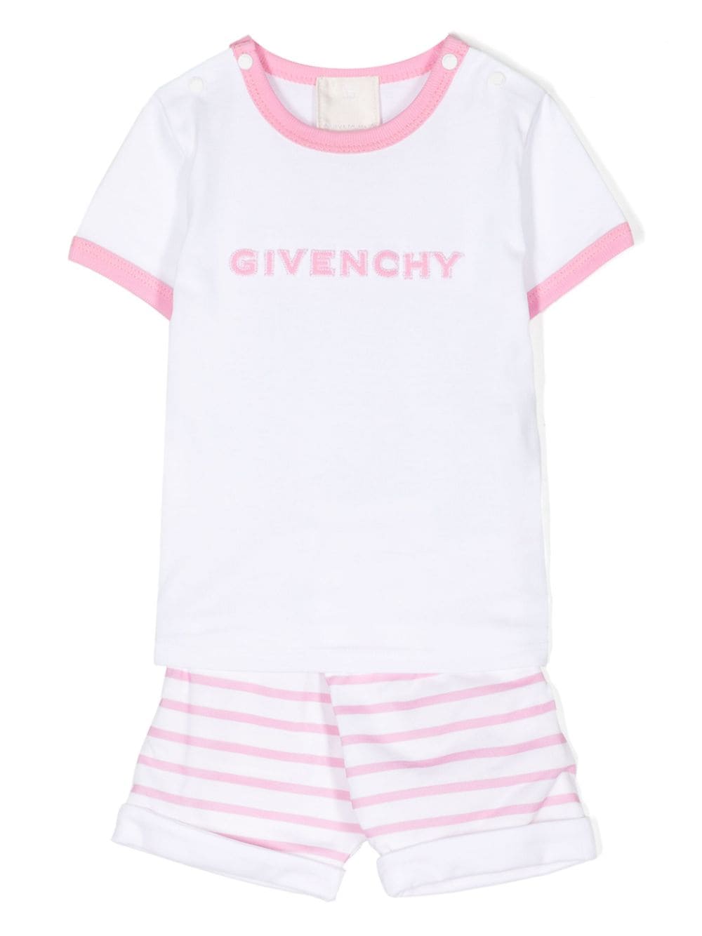 Givenchy Kids logo-embroidered T-shirt and short sets - Pink von Givenchy Kids