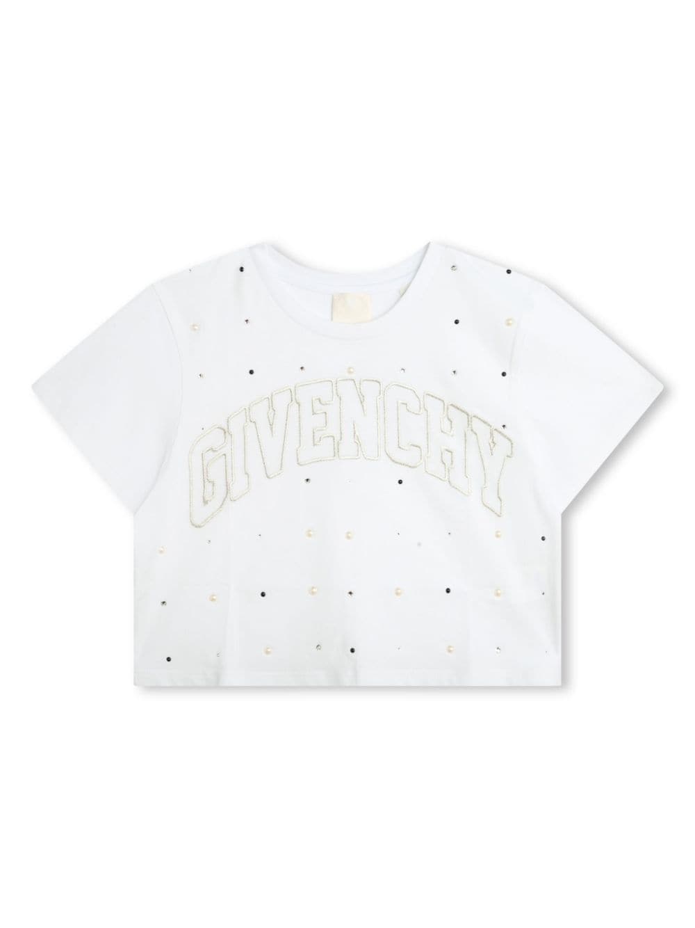 Givenchy Kids logo-embroidered cotton T-shirt - White von Givenchy Kids