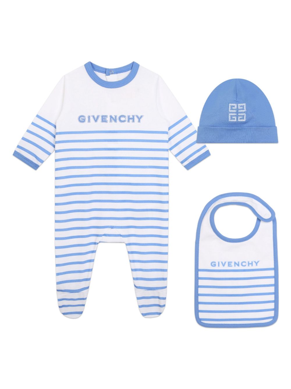 Givenchy Kids logo-embroidered cotton pajamas (set of three) - Blue von Givenchy Kids