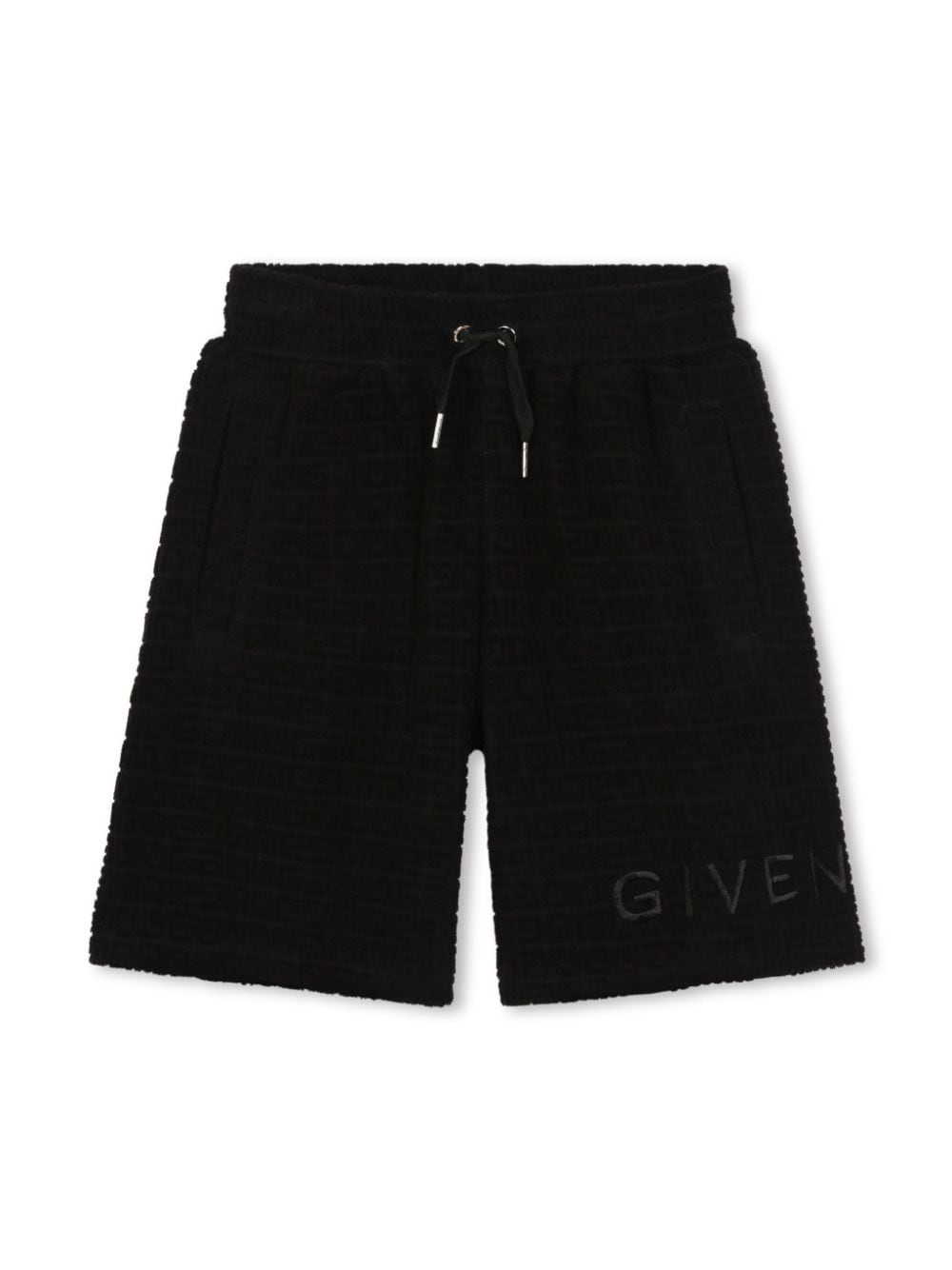 Givenchy Kids logo-embroidered jacquard shorts - Black von Givenchy Kids