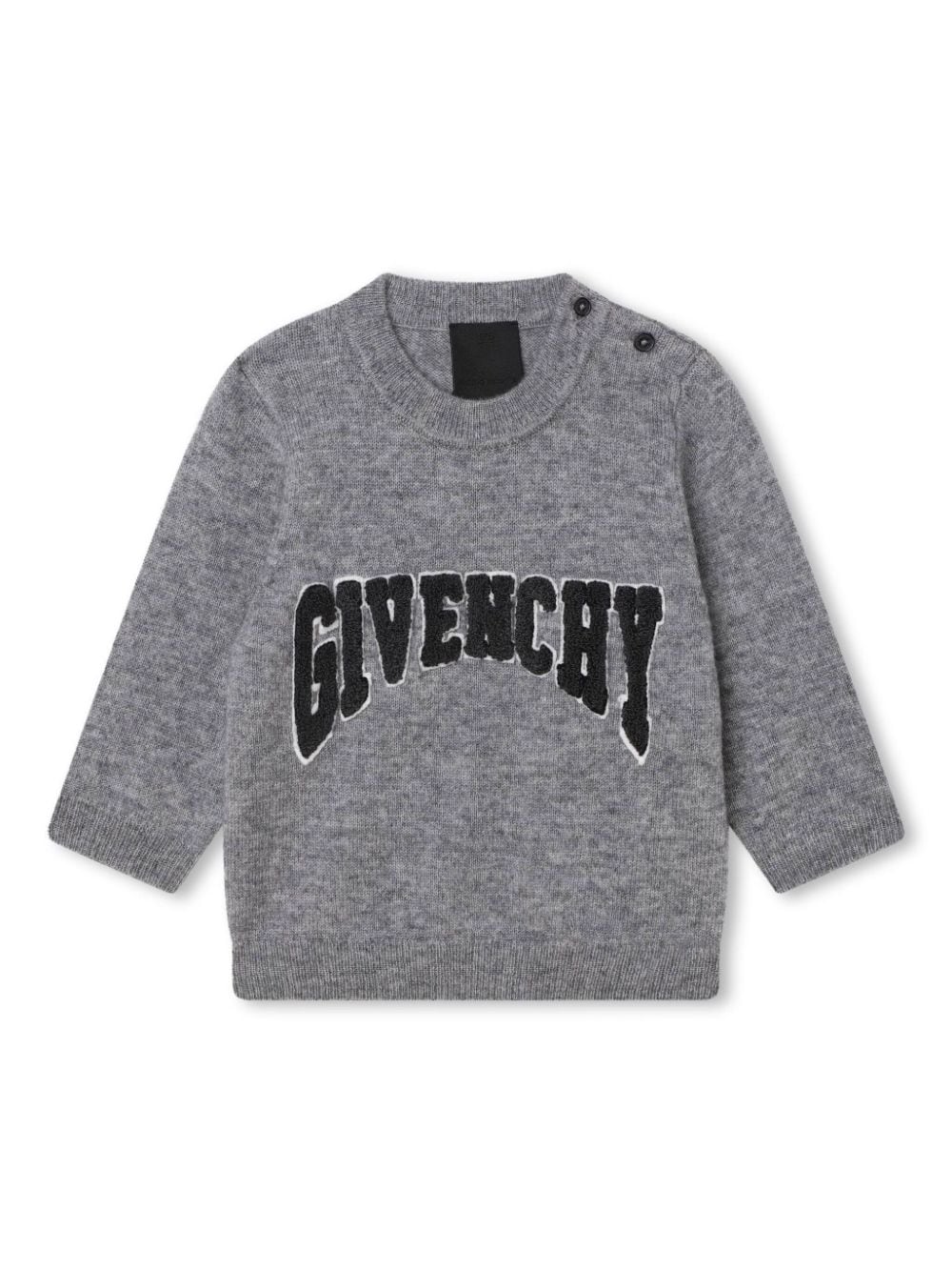 Givenchy Kids logo-embroidered wool-cashmere jumper - Grey von Givenchy Kids