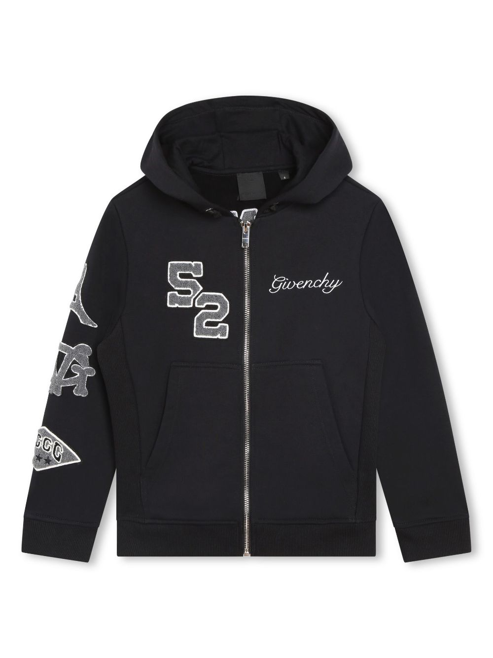 Givenchy Kids logo-embroidered zip-up hoodie - Black von Givenchy Kids