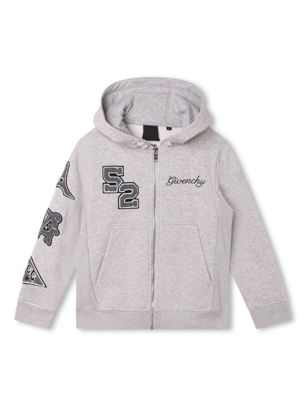 Givenchy Kids logo-embroidered zip-up hoodie - Grey von Givenchy Kids