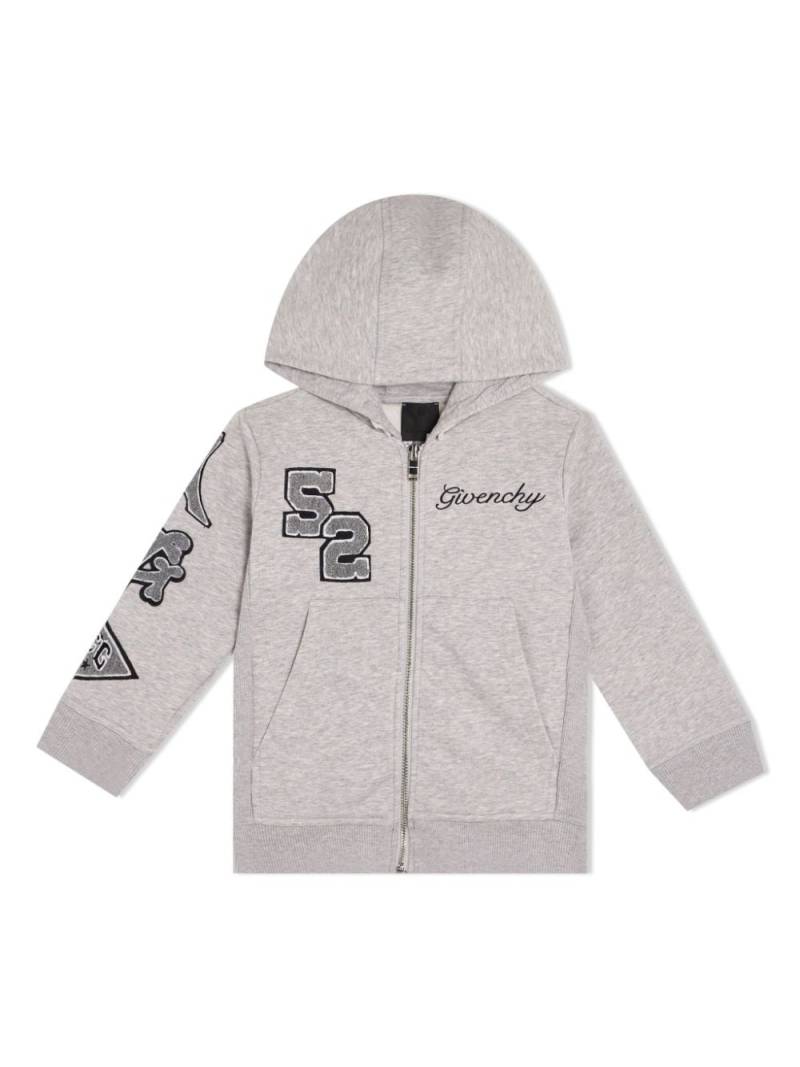 Givenchy Kids logo-embroidered zip-up hoodie - Grey von Givenchy Kids