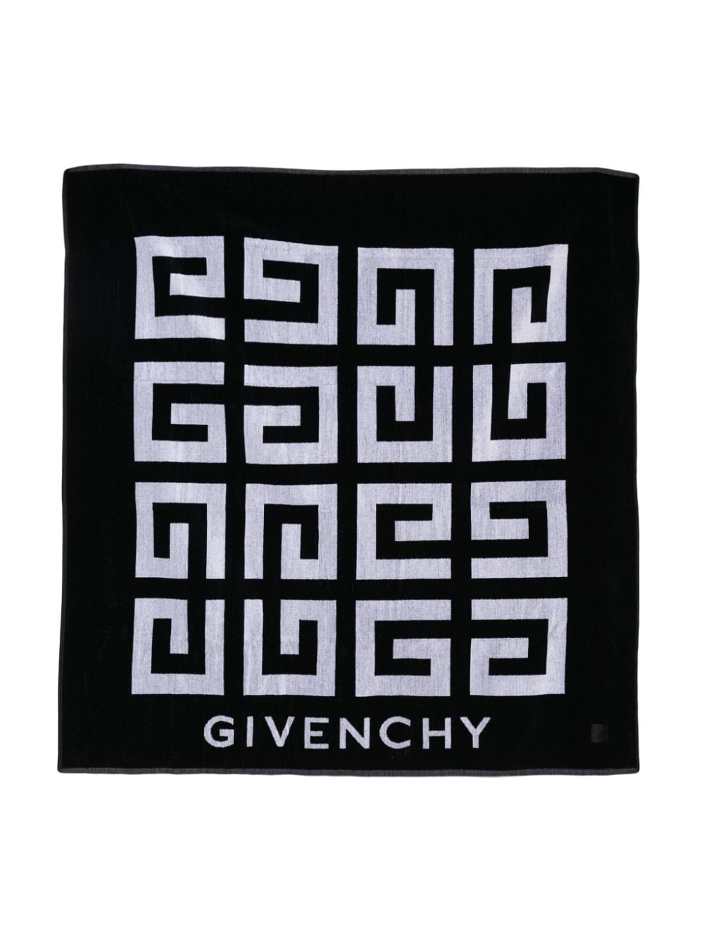 Givenchy Kids logo-intarsia beach towel - Black von Givenchy Kids