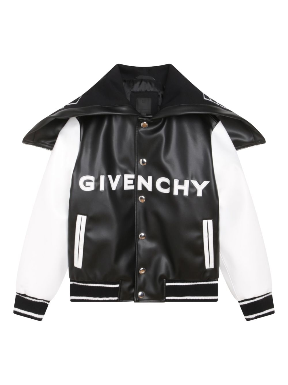 Givenchy Kids logo-patch hooded bomber jacket - Black von Givenchy Kids