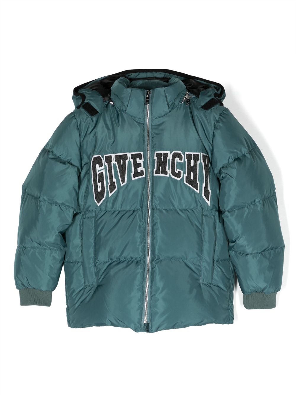 Givenchy Kids logo-patch puffer jacket - Green von Givenchy Kids