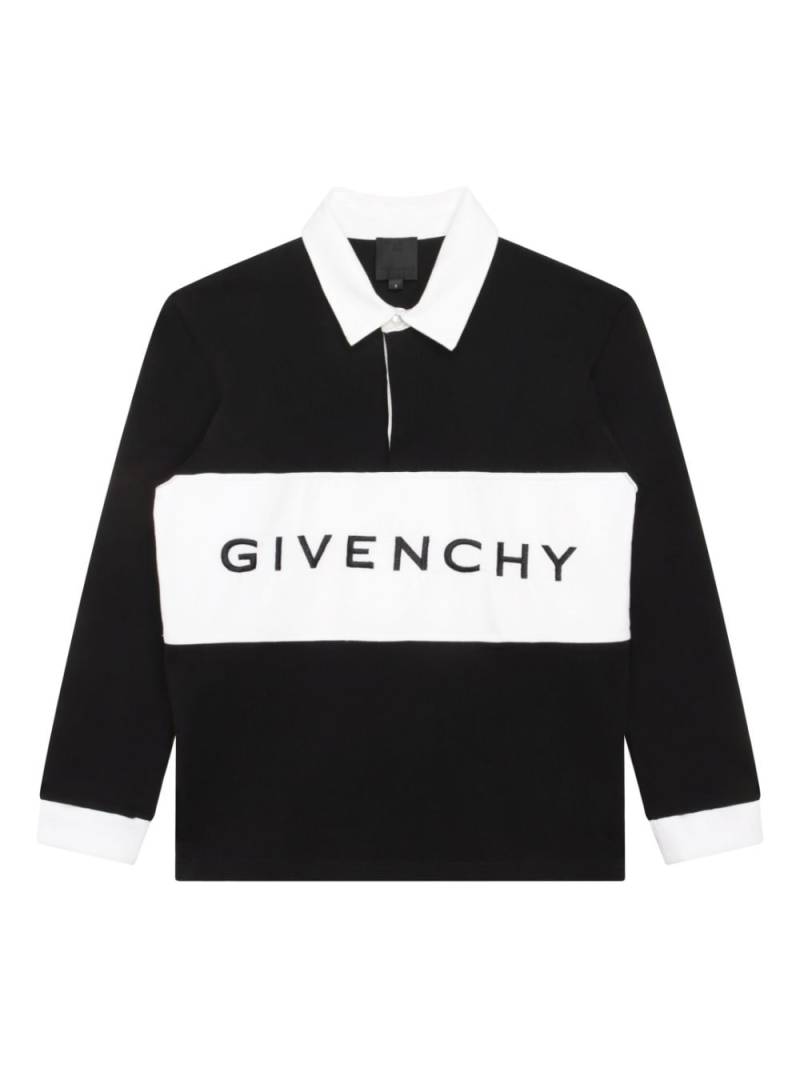 Givenchy Kids logo-print cotton polo shirt - Black von Givenchy Kids
