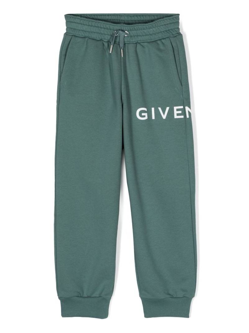 Givenchy Kids logo-print fleece track pants - Green von Givenchy Kids