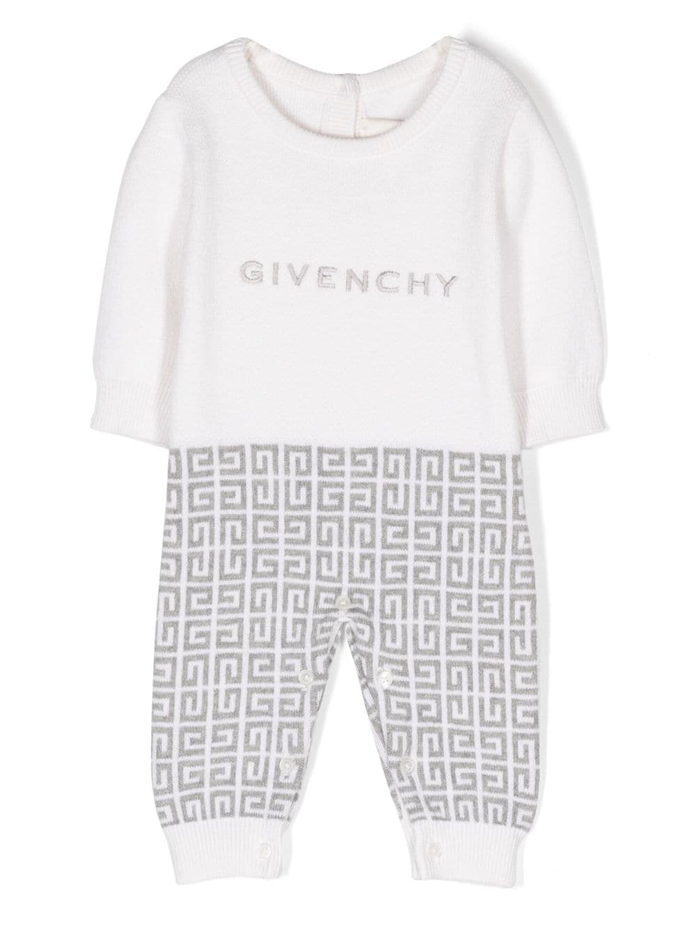Givenchy Kids logo-print knitted romper - White von Givenchy Kids