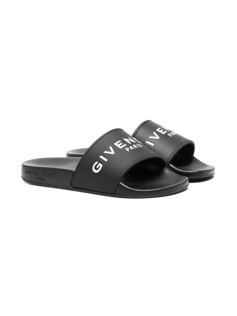 Givenchy Kids logo-print open-toe sandals - Black von Givenchy Kids