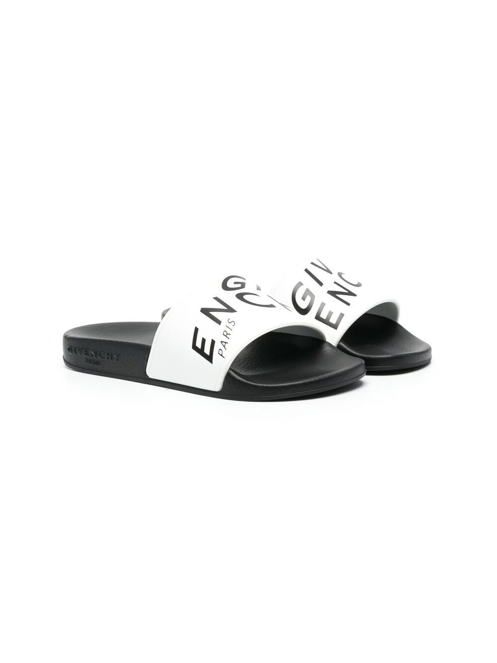 Givenchy Kids logo-print open-toe slides - White von Givenchy Kids