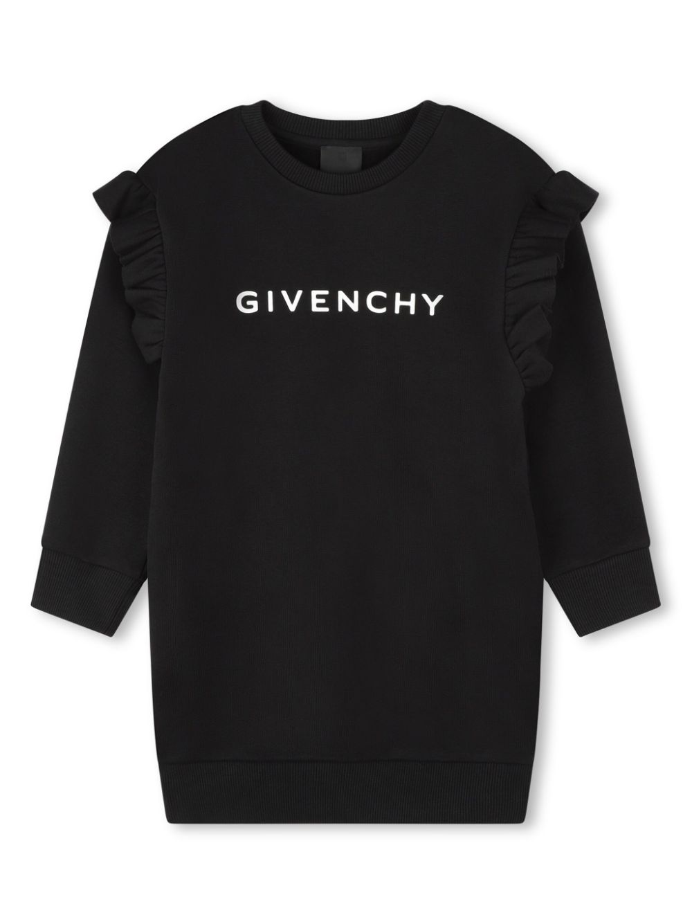 Givenchy Kids logo-print ruffle-trim dress - Black von Givenchy Kids