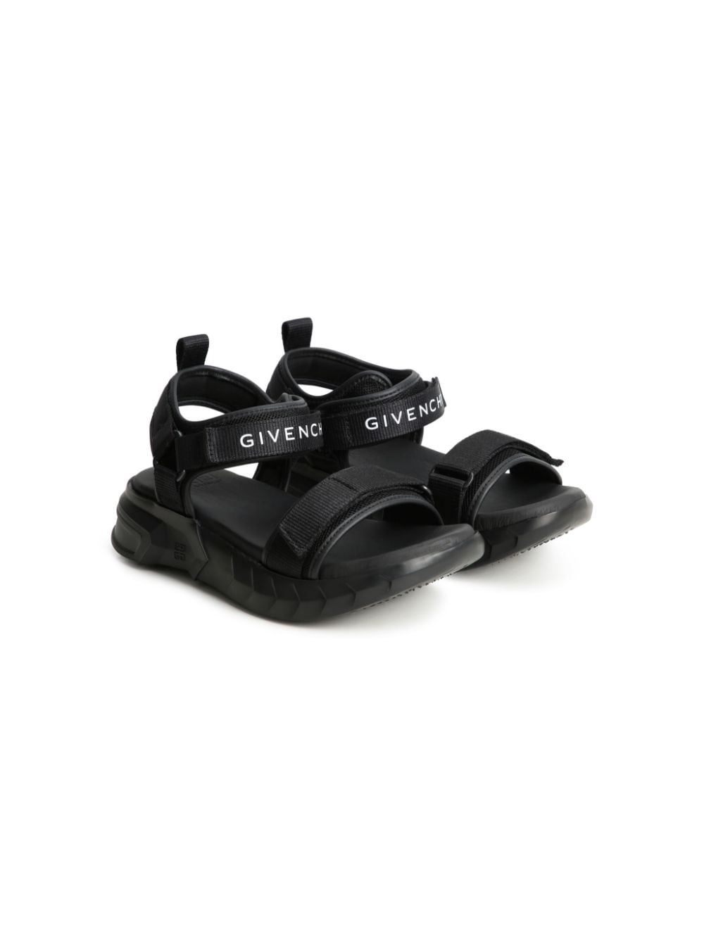 Givenchy Kids logo-print touch-strap sandals - Black von Givenchy Kids