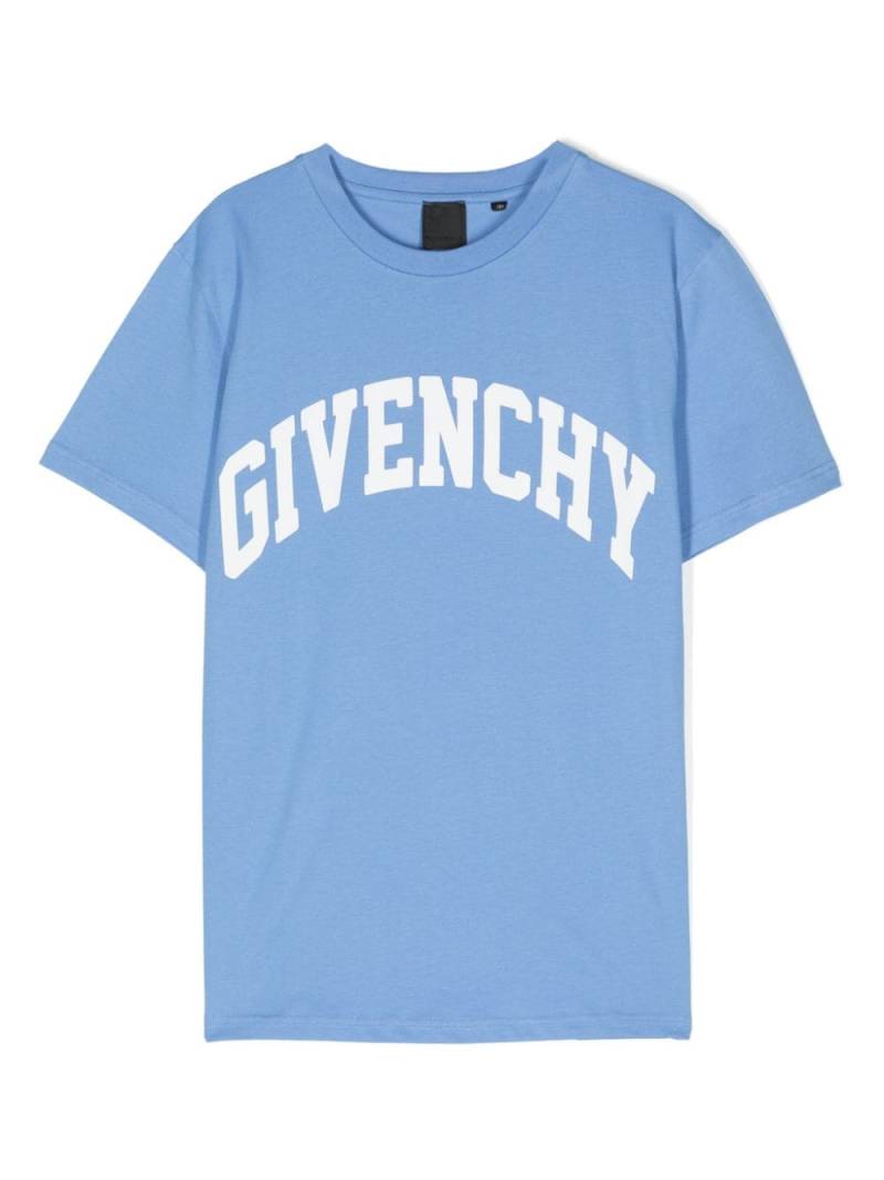 Givenchy Kids logo-stamp cotton T-shirt - Blue von Givenchy Kids