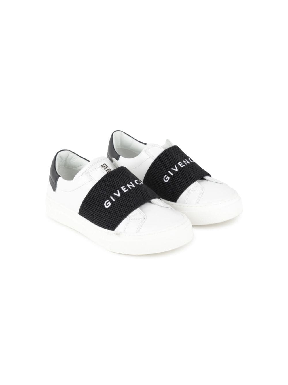 Givenchy Kids logo-strap leather sneakers - White von Givenchy Kids