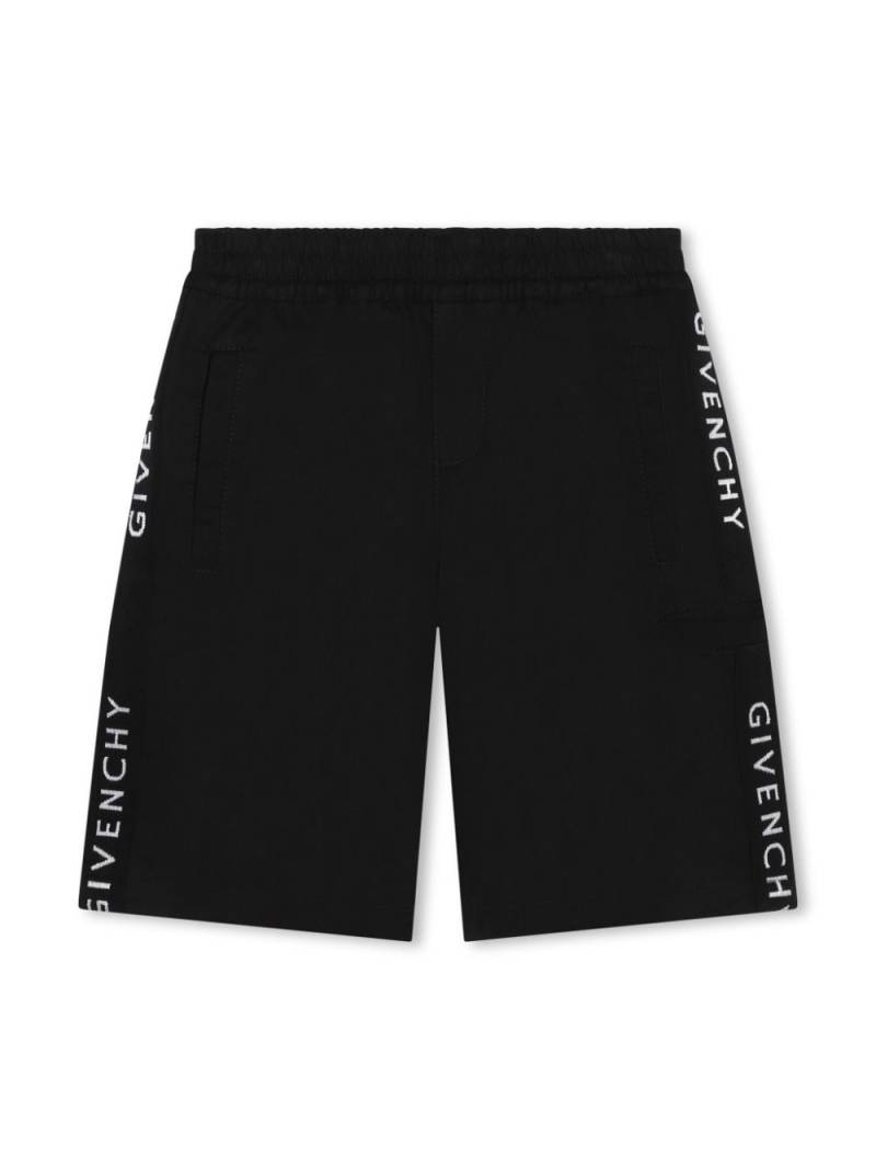 Givenchy Kids logo-tape bermuda shorts - Black von Givenchy Kids
