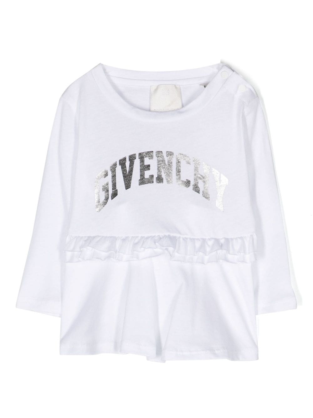 Givenchy Kids metallic-logo detail T-shirt - White von Givenchy Kids
