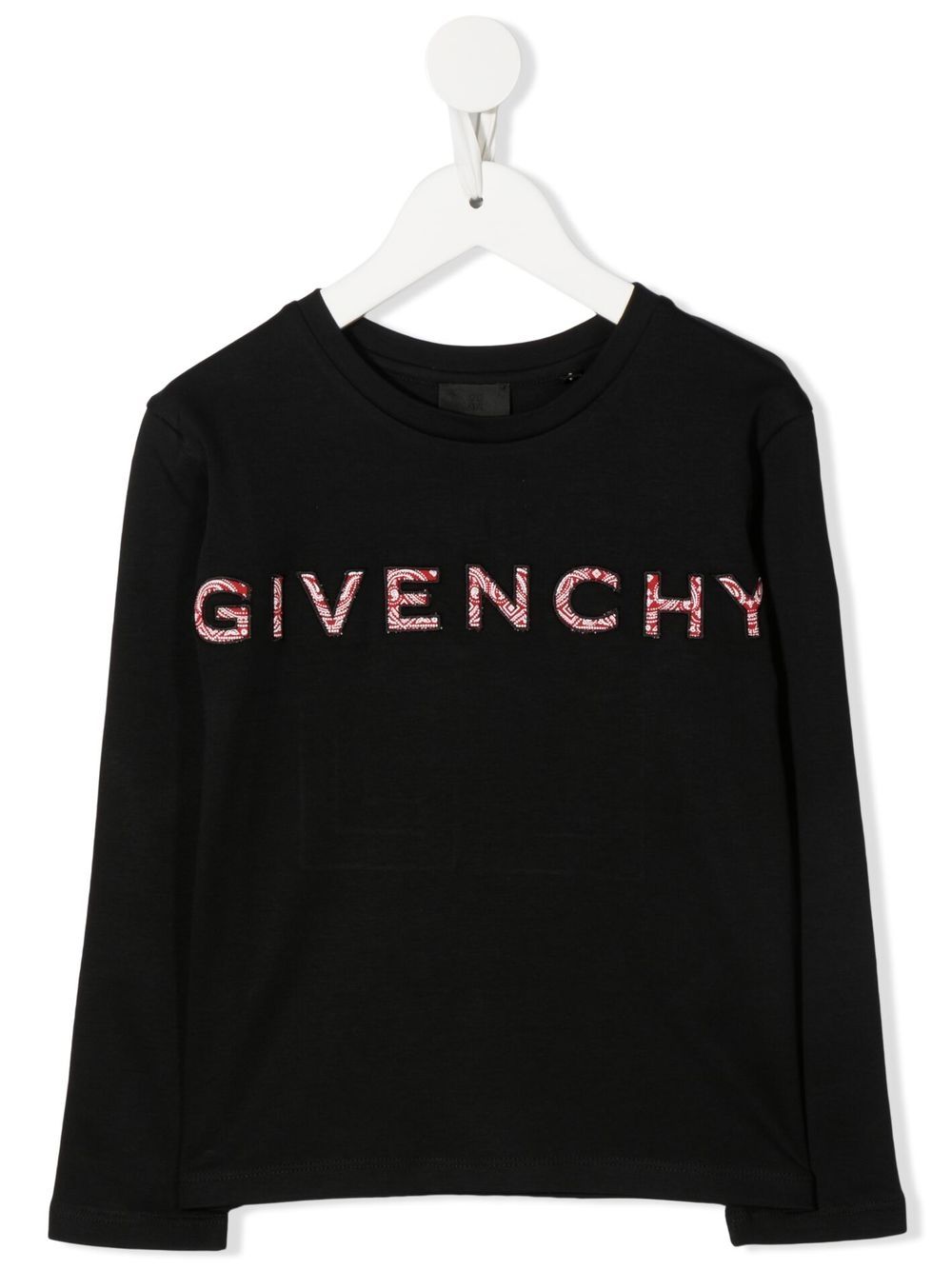 Givenchy Kids patchwork-logo long-sleeve T-shirt - Black von Givenchy Kids