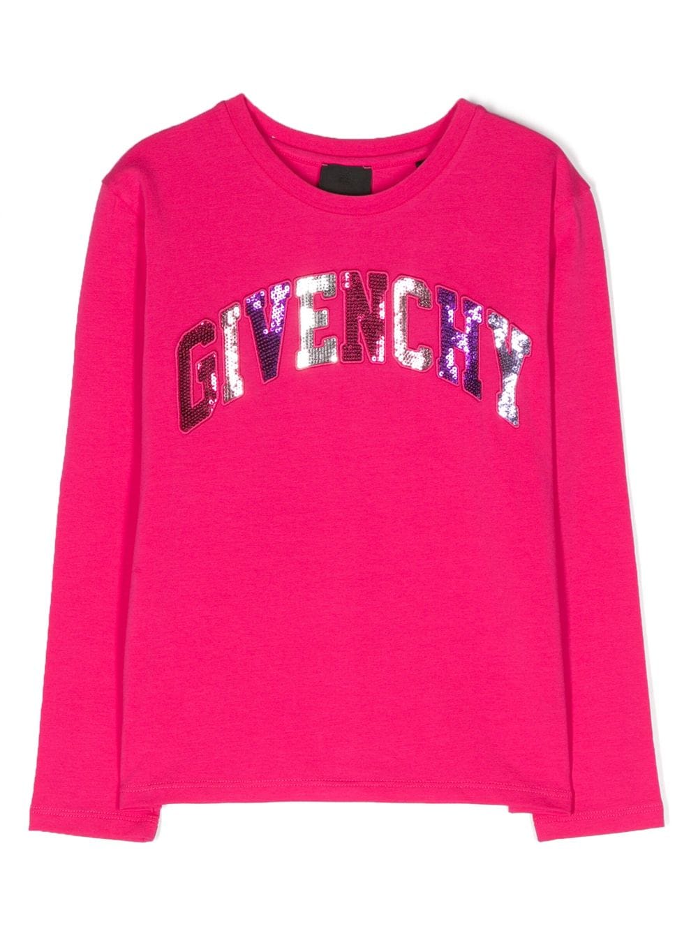 Givenchy Kids sequinned-logo long-sleeve T-shirt - Pink von Givenchy Kids